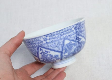 明治後期～大正銅判麒麟と獅子牡丹図蓋茶碗