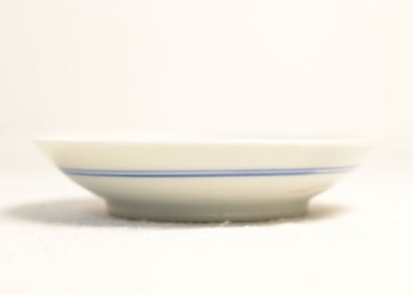 明治前期染付生け花図小皿①　濃いめ