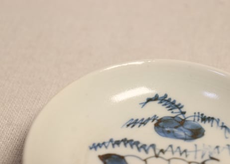江戸後期染付扇子と蔦図小皿①