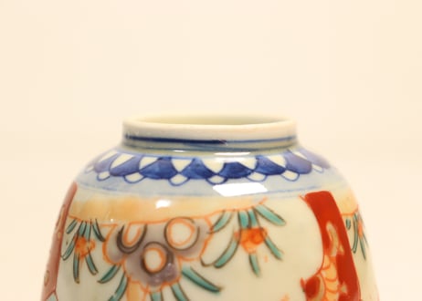 明治前期色絵菖蒲と花図向付　フリモノ