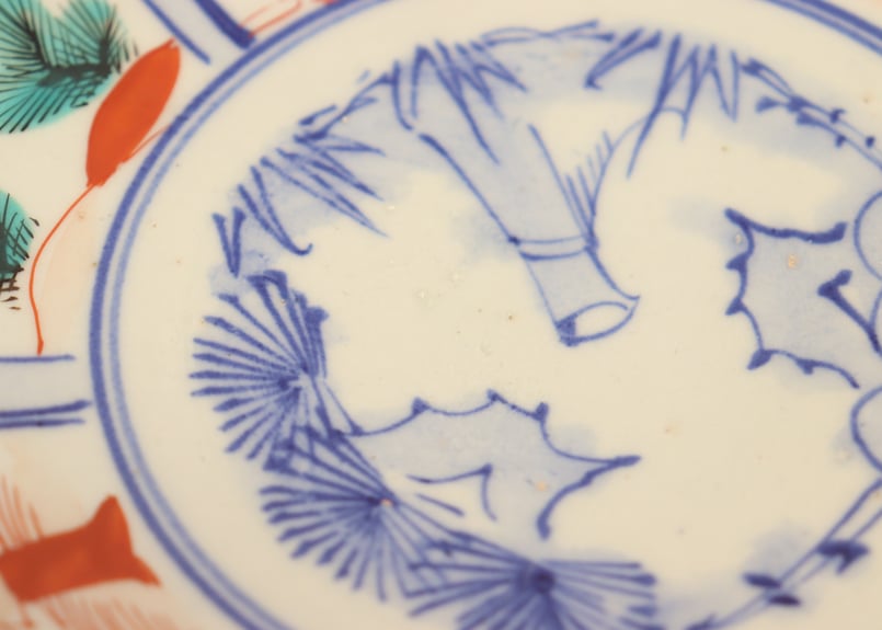 明治後期～大正色絵唐子と松鶴図7寸皿 | 吉祥寺PukuPuku