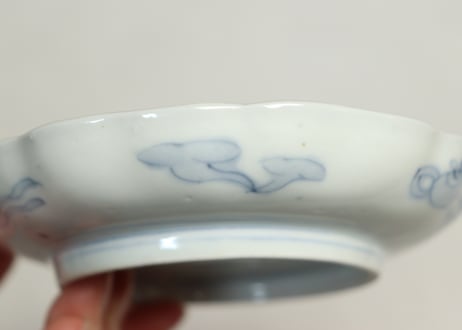 明治前期色絵獅子牡丹と人物図通り物小皿①濃いめ