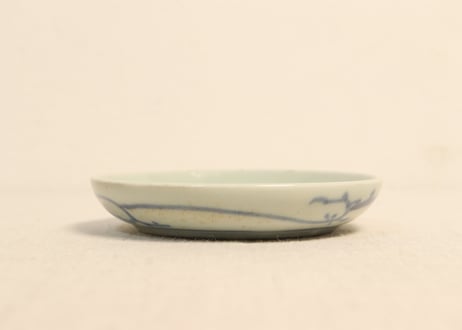 江戸後期青磁縁染付山水図小皿②薄め