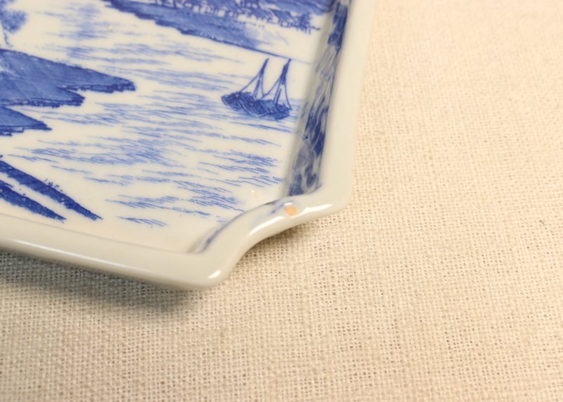 明治後期～大正銅判山水図長角皿② かたつき | 吉祥寺PukuPuku