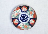 明治前期色絵三方に菊図小皿①　甘手,見込み濃いめ