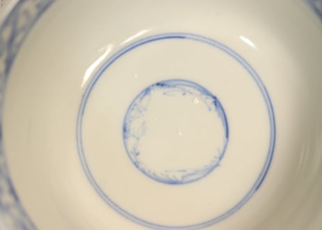 明治前期染付桜図飯茶碗② 少甘手