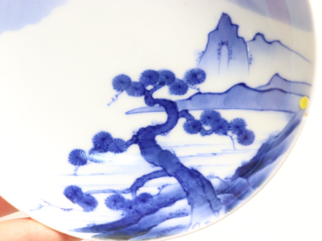 明治前期鍋島焼染付富士図5寸皿 ノミホツ,小ニュウ | 吉祥寺PukuPuku