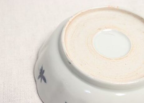 江戸後期染付紅葉と松葉散らし図なます皿5客組