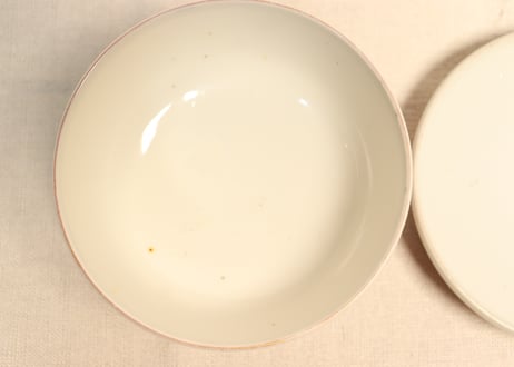 明治前期色絵梅と鶯に鳥籠図通り物蒸茶碗②　少甘手