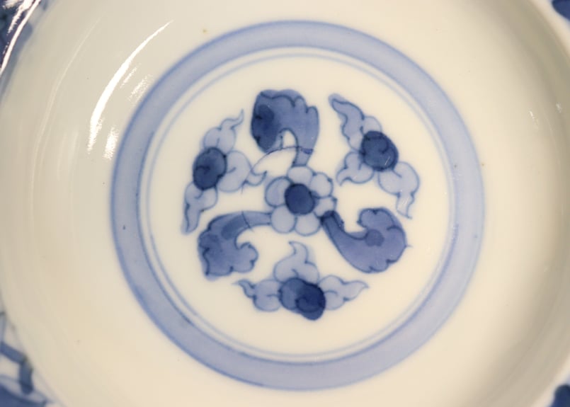 明治後期～大正染付花図五弁鍔縁5寸深皿 | 吉祥寺PukuPuku