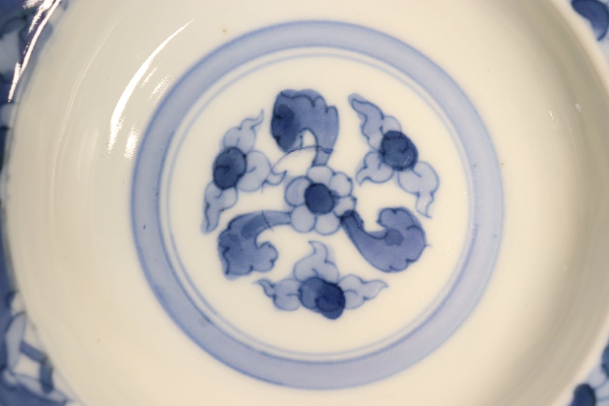 明治後期～大正染付花図五弁鍔縁5寸深皿 | 吉祥寺PukuPuku