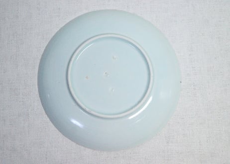 江戸幕末染付竹林雀図6寸皿①　フリモノ
