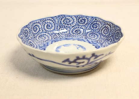 江戸幕末染付蛸唐草図なます皿①