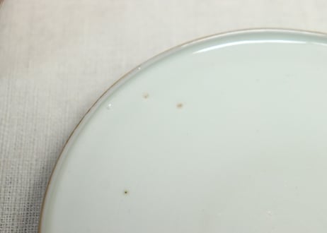 明治前期色絵市松に松竹梅図蒸茶碗②窯傷