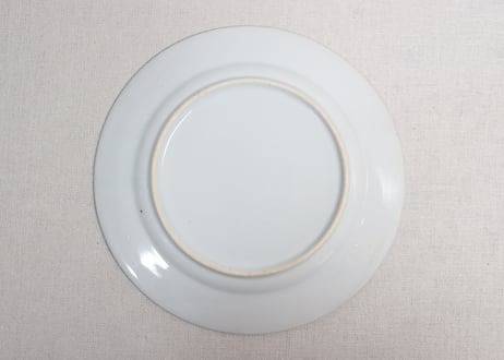 明治前期色絵三方に松と鳥図7寸皿