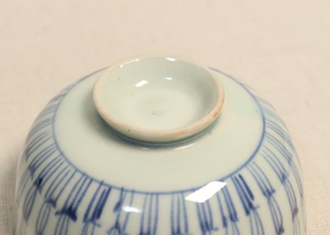 江戸中期染付木賊文蓋茶碗 蓋シミ