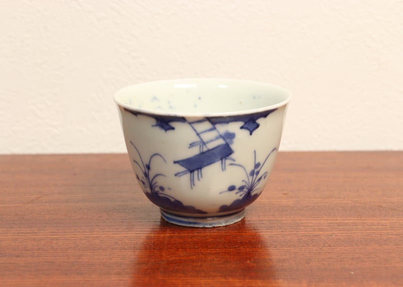 江戸中期　島津献上品　極上　肥前官調蔵製品　輪花　向付鉢　矢車草　染付青磁 江戸中期 島津献上品 極上 肥前官調蔵製品 輪花 向付鉢 矢車草 染付青磁