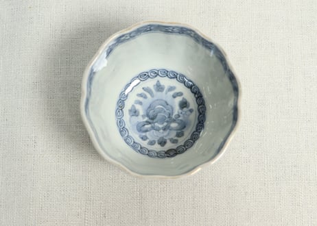 明治前期色絵獅子牡丹と人物図通り物向付