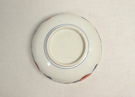 明治前期色絵松竹梅と鶴図8寸鉢①