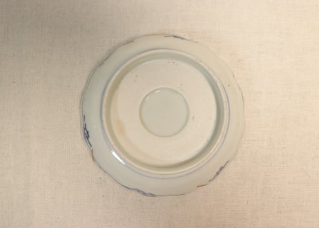 明治前期色絵流水に桔梗と宝図なます皿