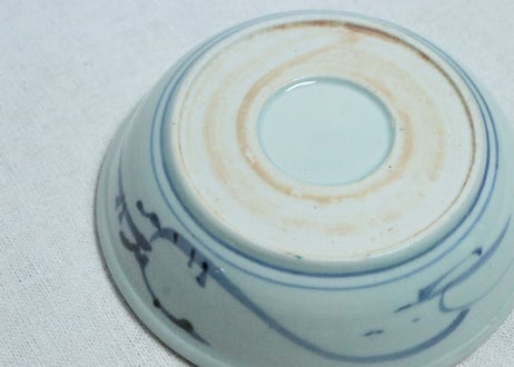江戸後期色絵アシに水鳥図なます皿②　フリモノ