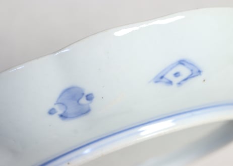 明治前期色絵三方に竹梅図通り物７寸皿