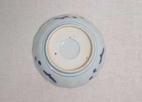 江戸幕末赤絵金彩秋海棠図通り物なます皿