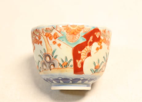 明治前期色絵菖蒲と花図向付　フリモノ