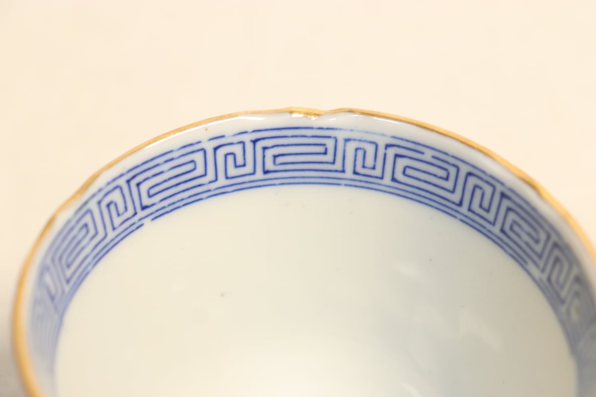四角向付 5客 草花文様 染付 色絵付 明治 大正 蔵出し 明治後期～大正銅判色絵草花図向付 | 吉祥寺PukuPuku