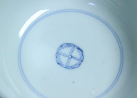 江戸後期稲束図蓋茶碗