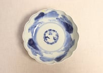 江戸中期染付松と山図なます皿② ノミホツ