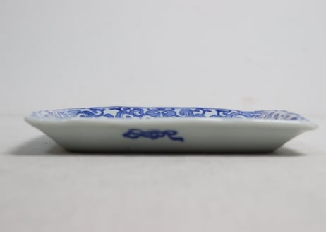 明治後期～大正銅判唐草と鳳凰図長角皿