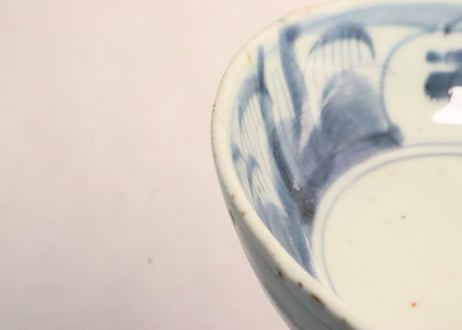 江戸中期くらわんか染付竹と宝図なます皿