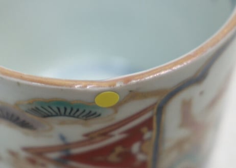 江戸後期色絵窓絵と松竹梅図猪口 ノミホツ