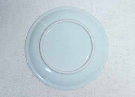 江戸幕末染付ダミ縁山水図６寸皿