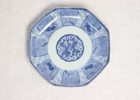 江戸後期染付松竹梅図八角皿②  高台傷