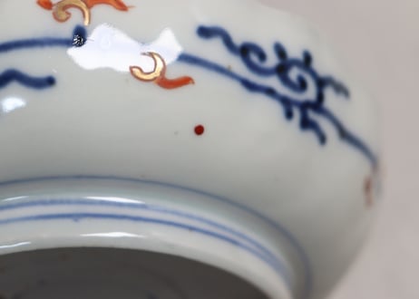 明治前期色絵松竹梅に鶴亀図通り物なます皿①