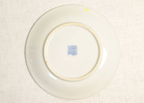 明治後期~大正銅判鹿と紅葉図6寸皿 ノミホツ