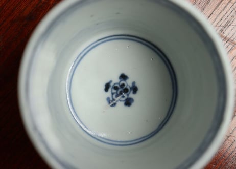 江戸後期染付波兎図猪口②