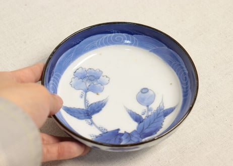 明治前期染付芥子図なます皿