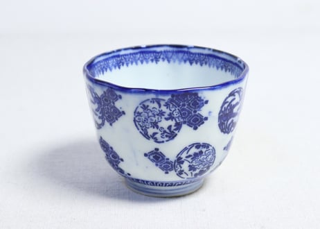 明治　湯呑み　型紙摺　印判 明治 湯呑み 型紙摺 印判