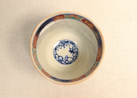 明治前期色絵三方に牡丹図向付
