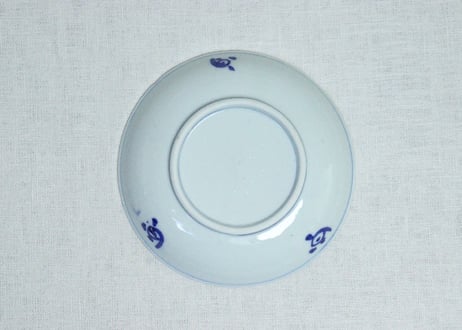 明治後期～大正染付山水図5寸皿➁　明るめ