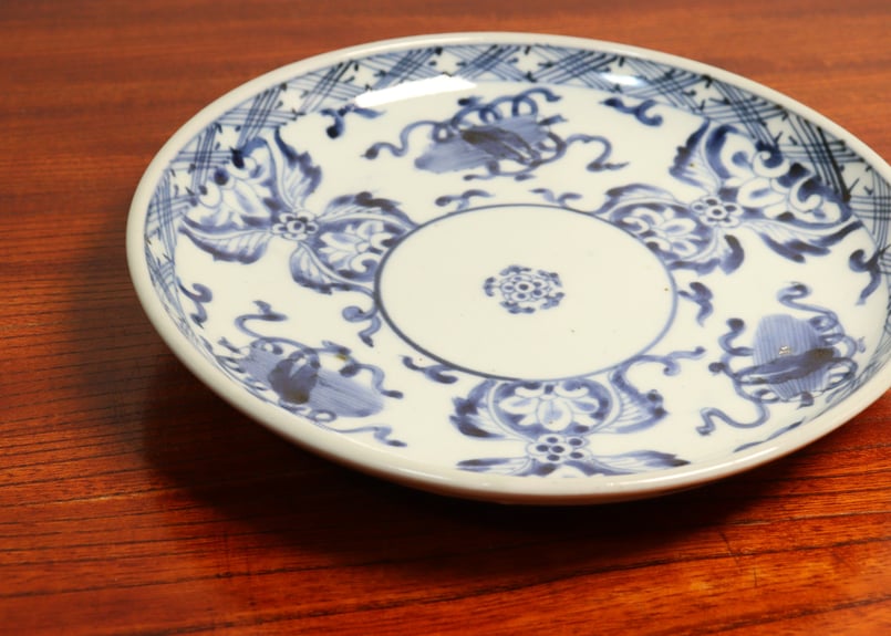 江戸中期染付宝尽くし図7寸皿 5客組 フリモノ | 吉祥寺PukuPuku