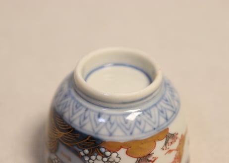 明治前期色絵山水図通り物小向付