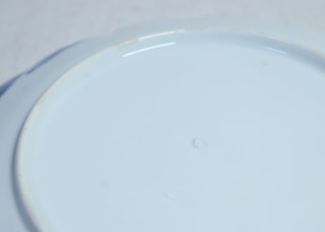 明治後期～大正染付紅葉と流水図7寸皿
