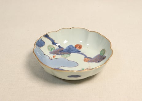 江戸中期色絵松図なます皿