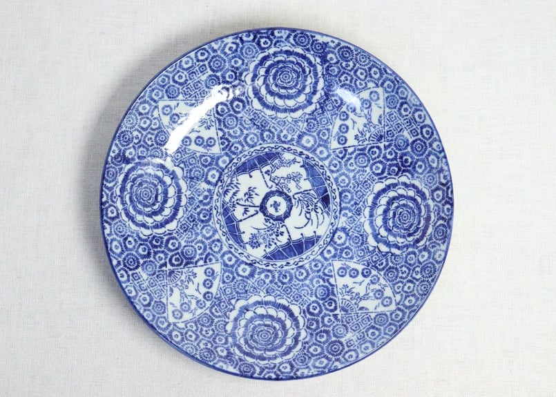 美品、明治、大正時代の乳白色大皿 ♡大正昭和レトロ乳白色ガラス食器♡