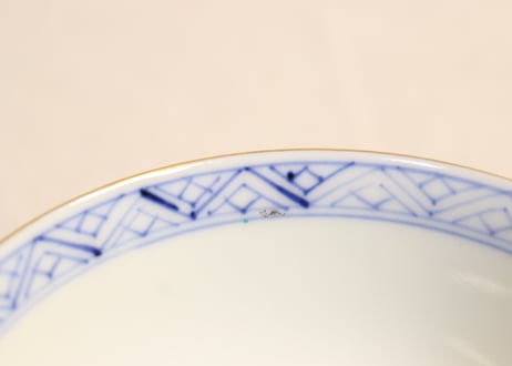 明治前期色絵桃と松竹梅図飯茶碗