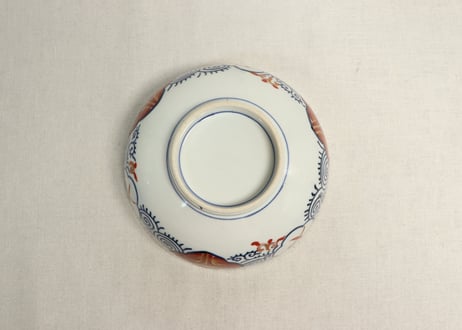 明治前期色絵松竹梅と牡丹図6寸鉢